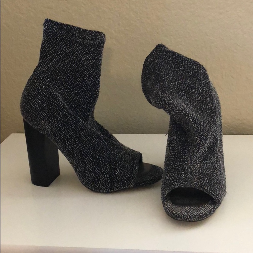 Mix No 6 Condello Black Silver open toe bootie